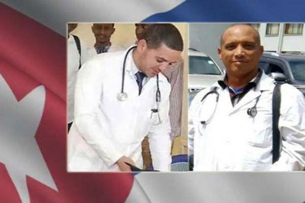 Médicos cubanos Assel Herrera Correa y Landy Rodríguez Hernández, secuestrados en Somalia. Foto Radio Cadena Agramonte