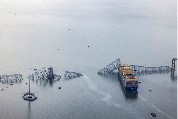 Colapso del puente de la ciudad estadounidense de Baltimore.