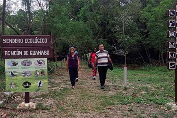  Jorge Deyvis Viera, especialista del área, muestra el sendero ecológico. Foto: Raquel Sierra 