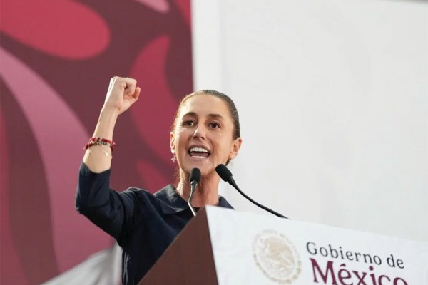 President of Mexico holds press conference at National Palace