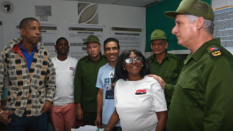 Miguel Díaz Canel en el Día Nacional de la Defensa
