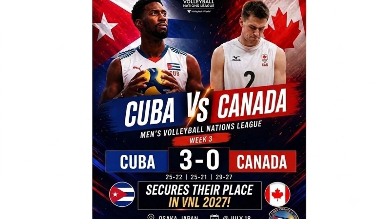 Cuba defeats Canada to guarantee presence in the 2027 Nations League